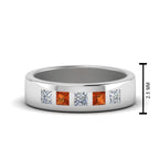 Flat Flush Set Mens Wedding Band
