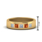 Flat Flush Set Mens Wedding Band
