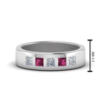 Flat Flush Set Mens Wedding Band