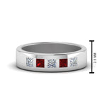 Flat Flush Set Mens Wedding Band