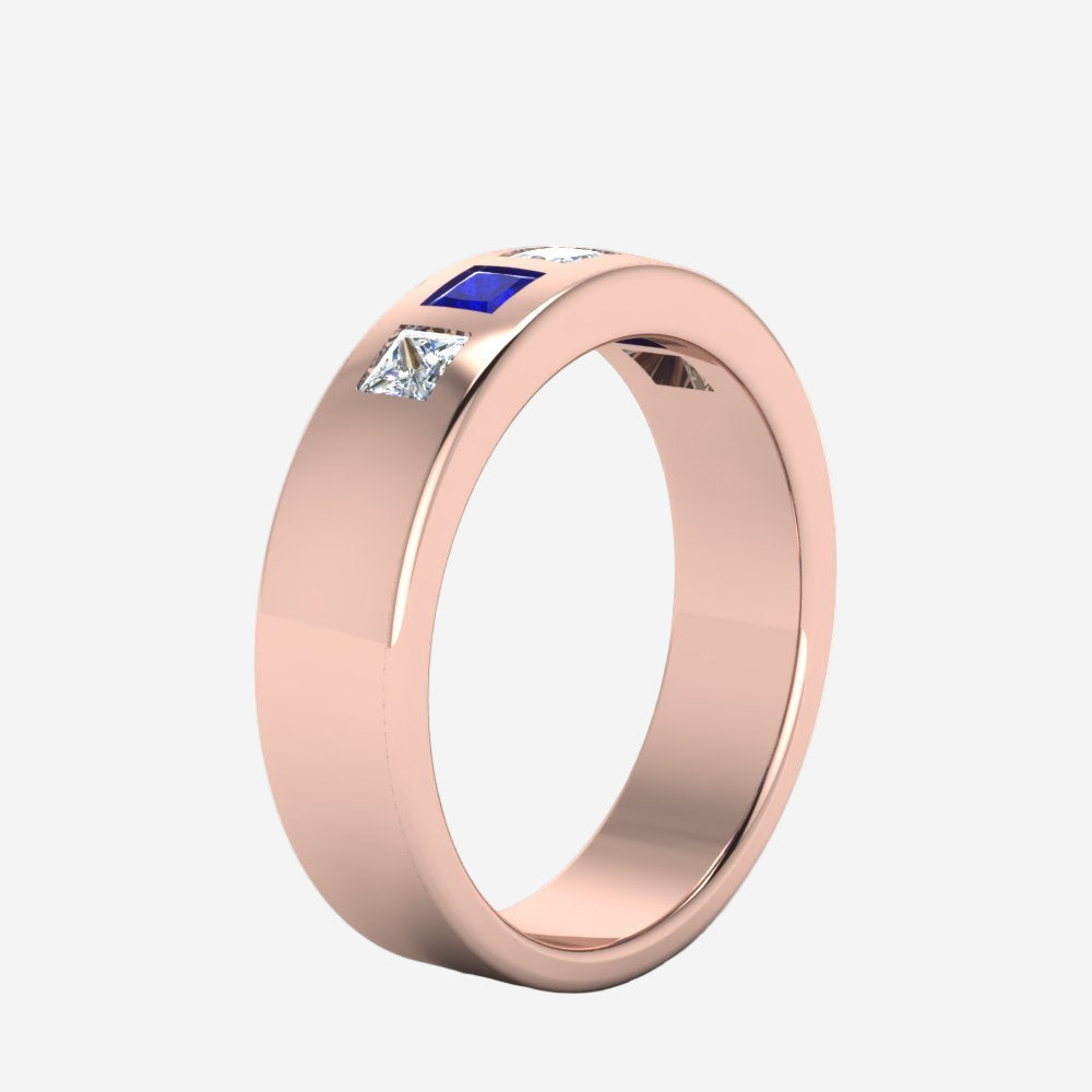 Flat Flush Set Mens Wedding Band