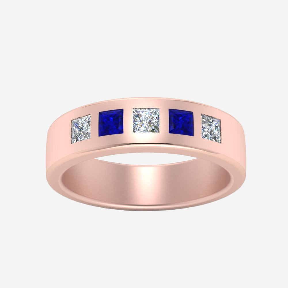 Flat Flush Set Mens Wedding Band