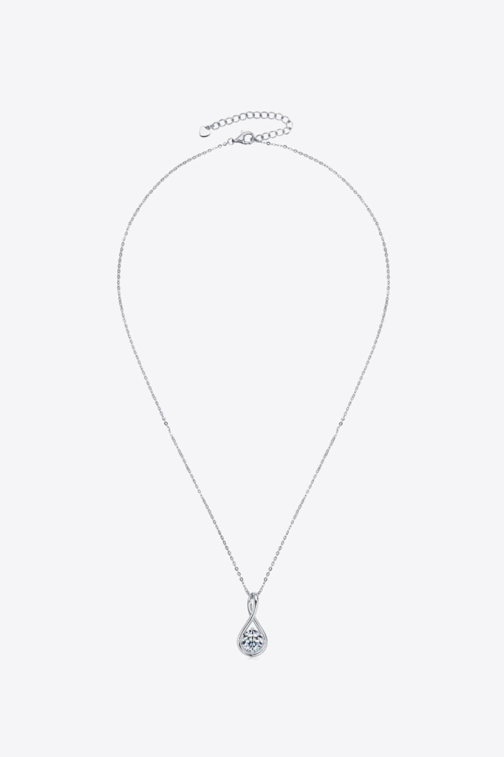 Silver 2 Ct Moissanite Pendant Necklace