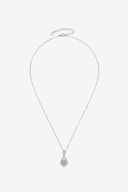 Silver 2 Ct Moissanite Pendant Necklace