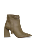 Salvia Leather Heeled Ankle Boots with Pointed Toe