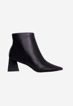 Black Sheepskin Leather Ankle Boots Mabea