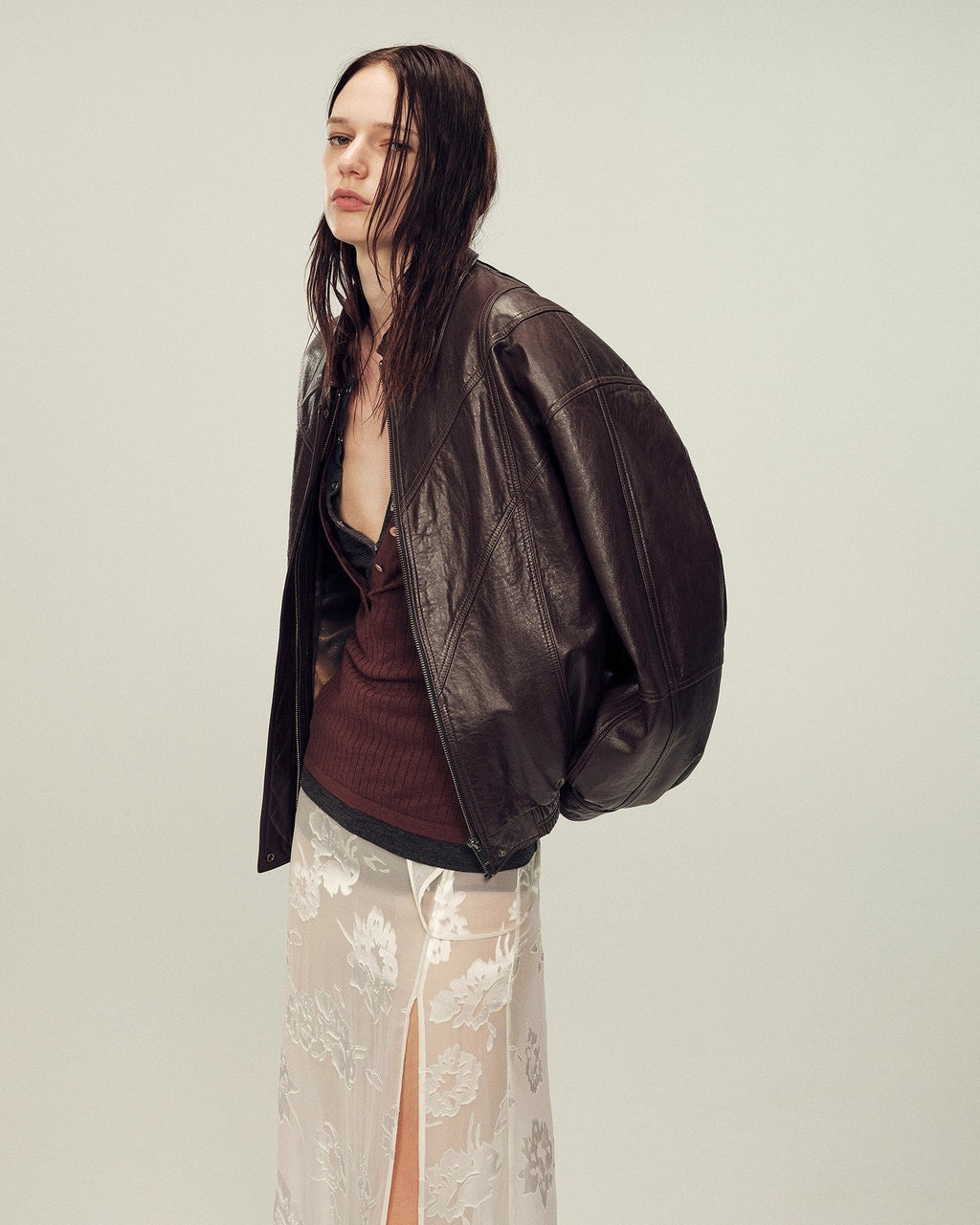 Fireladyfur Women's Top-Grain Sheepskin Leather/Suede Jacket