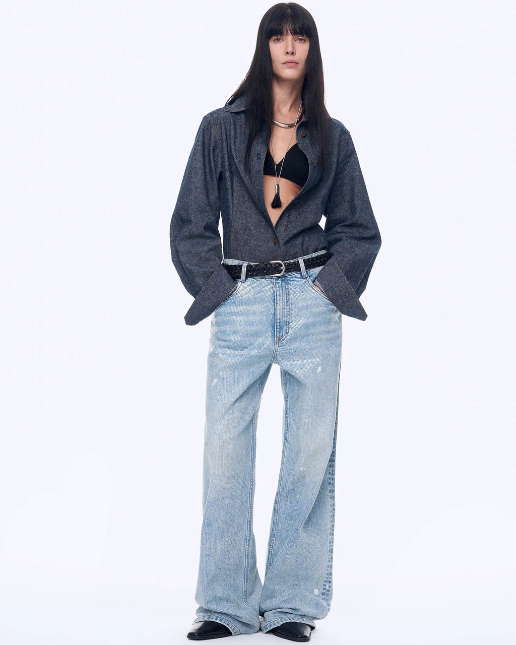 Distressed Dirty Dyed Tencel Cotton Jeans ‘Art Journey’