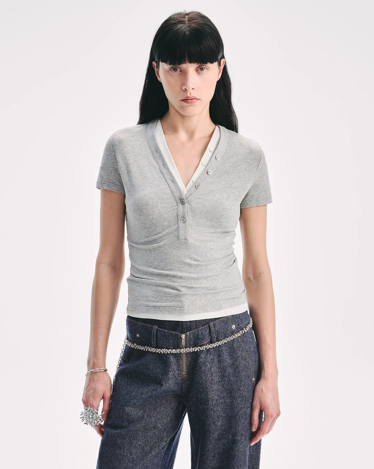 FireladyFur Slim Fit Tencel Wool Women's Henley Shirt