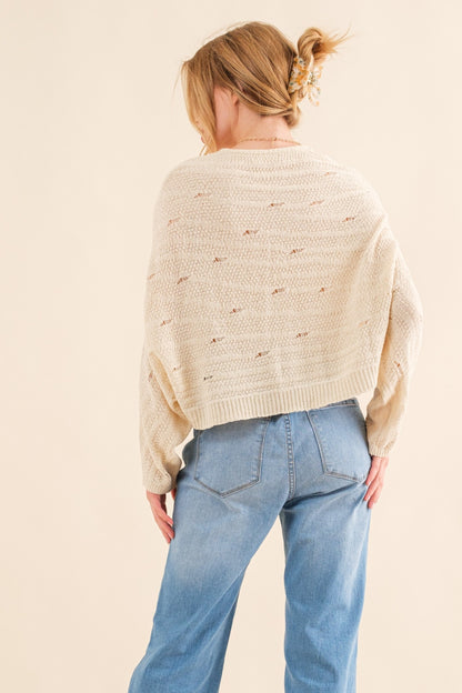 Natural Beige Dolman Sleeves Sweater