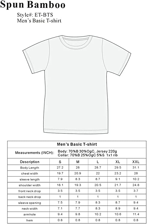 Men's Bamboo Short Sleeve Contrast Stitch T-Shirt