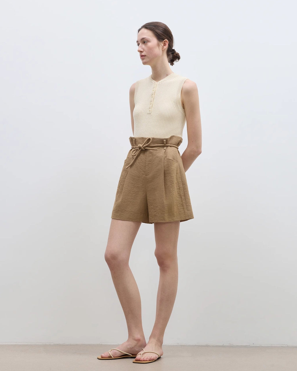 'Jungle Fantasy' Flower Bud Drawstring High Waist Shorts Women