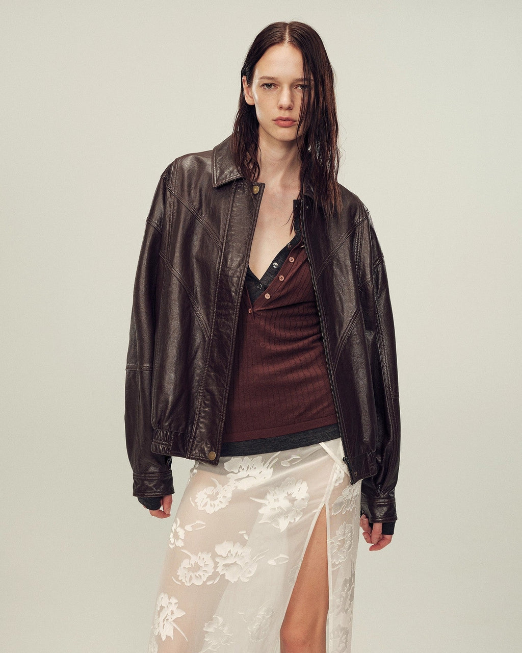 Fireladyfur Women's Top-Grain Sheepskin Leather/Suede Jacket