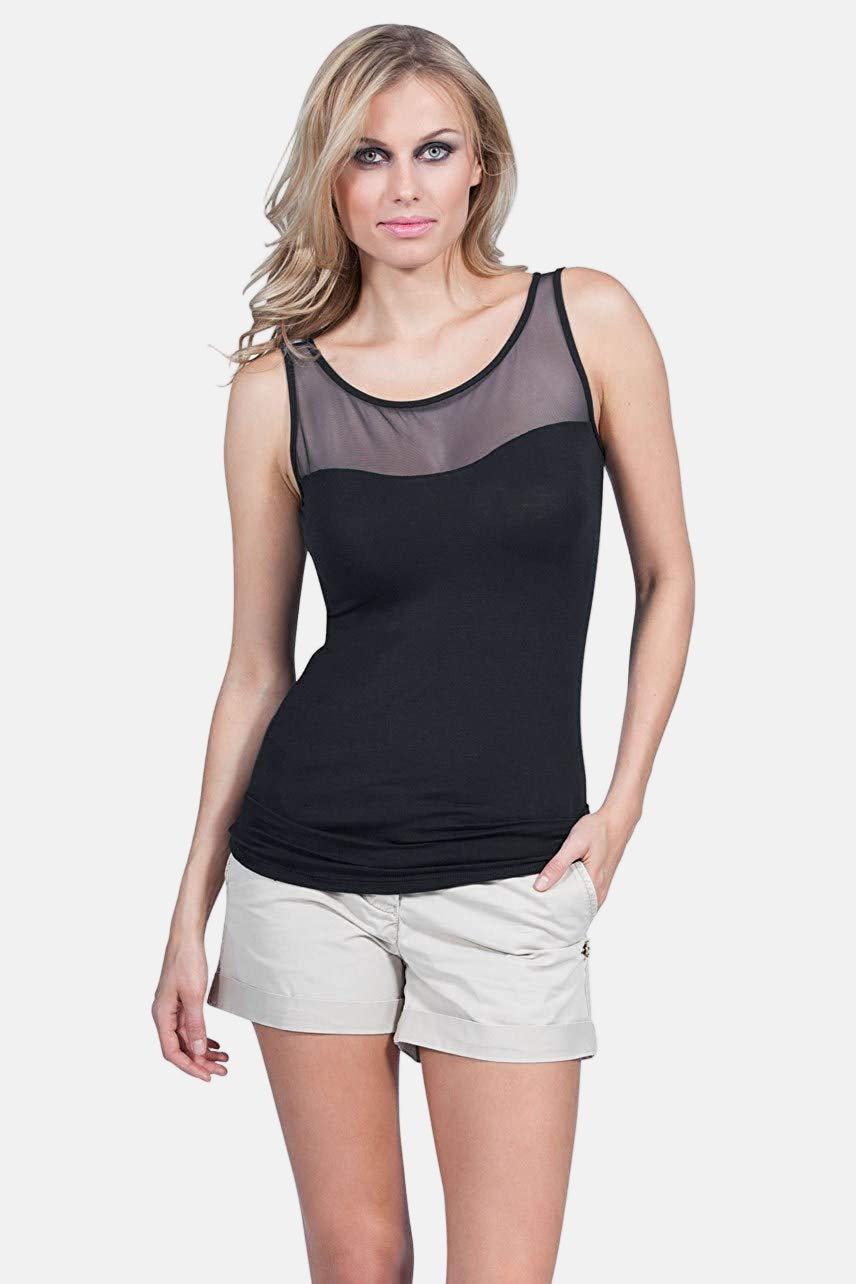 EGI Luxury Modal Women's Tulle Tank Top
