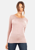 EGI Exclusive Collections Women's Modal Cashmere Blend Long Sleeves Scoop Neck Top
