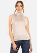 EGI Exclusive Collections Women's Modal Cashmere Blend Mock Neck Sleeveless Top
