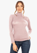 EGI Exclusive Collections Women's Modal Cashmere Blend Mock Neck Long Sleeves Top