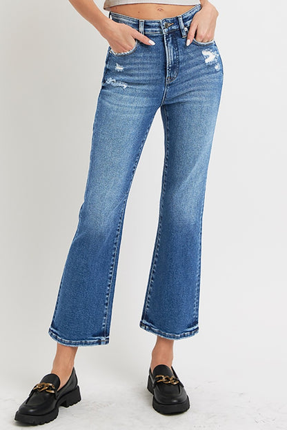 Tummy Control High Rise Crop Bootcut Jeans