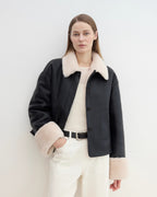 Fireladyfur Faux Leather Shearling Jacket