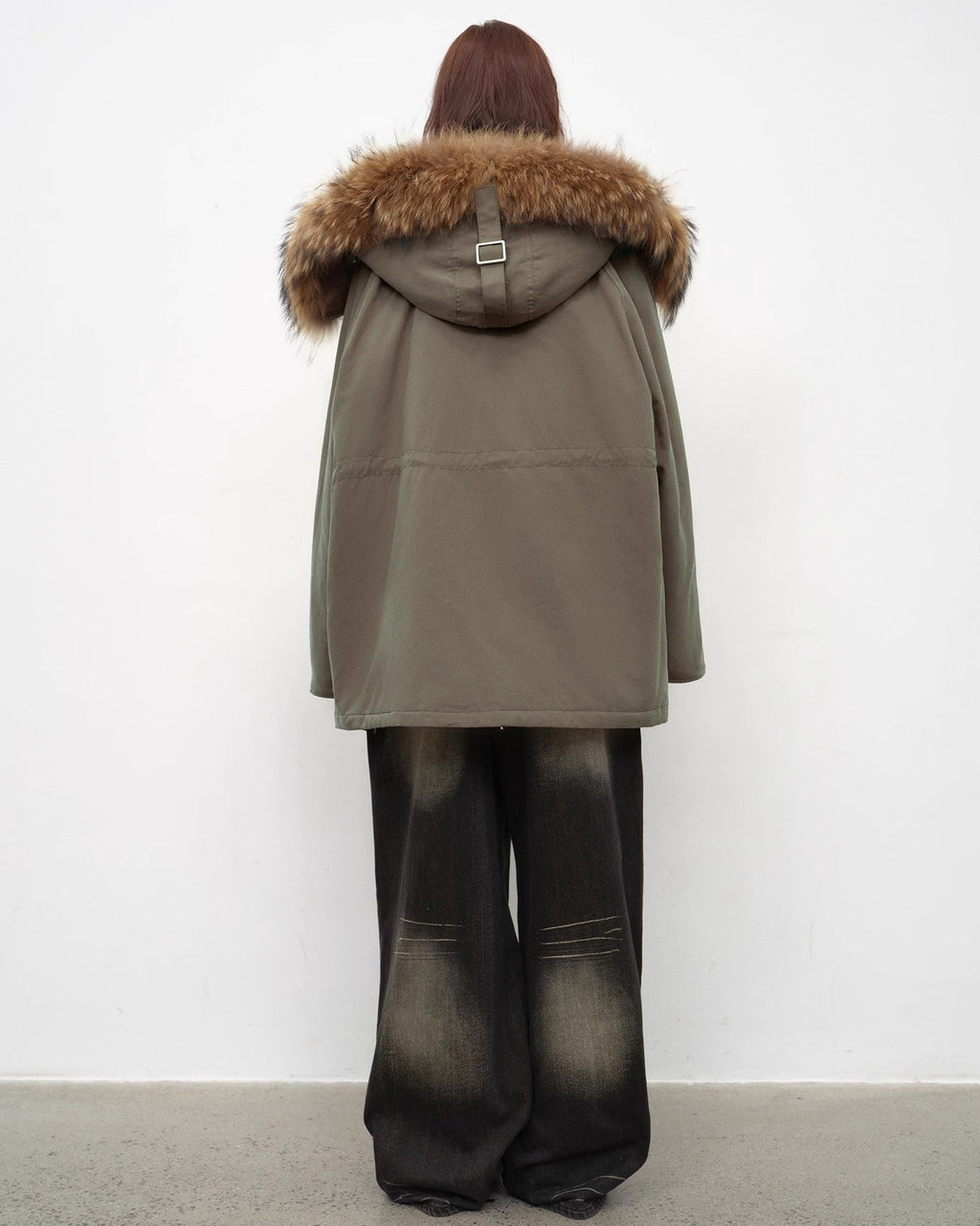 Fireladyfur Shearling Lined Down Parka with Fur Collar Hood ‘Coastal Highway II’