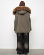 Fireladyfur Shearling Lined Down Parka with Fur Collar Hood ‘Coastal Highway II’