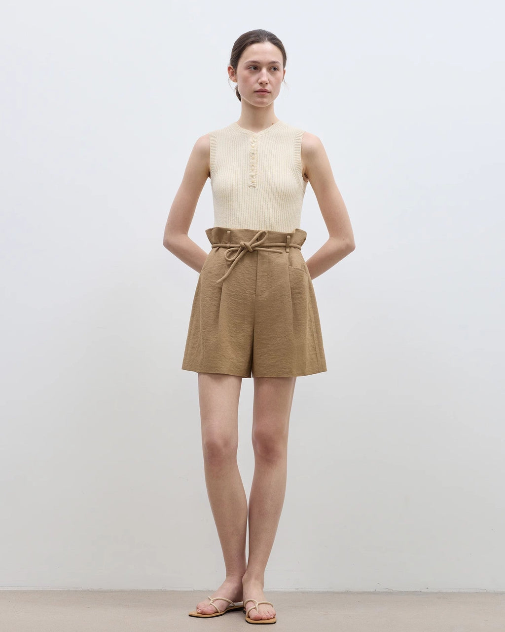 'Jungle Fantasy' Flower Bud Drawstring High Waist Shorts Women