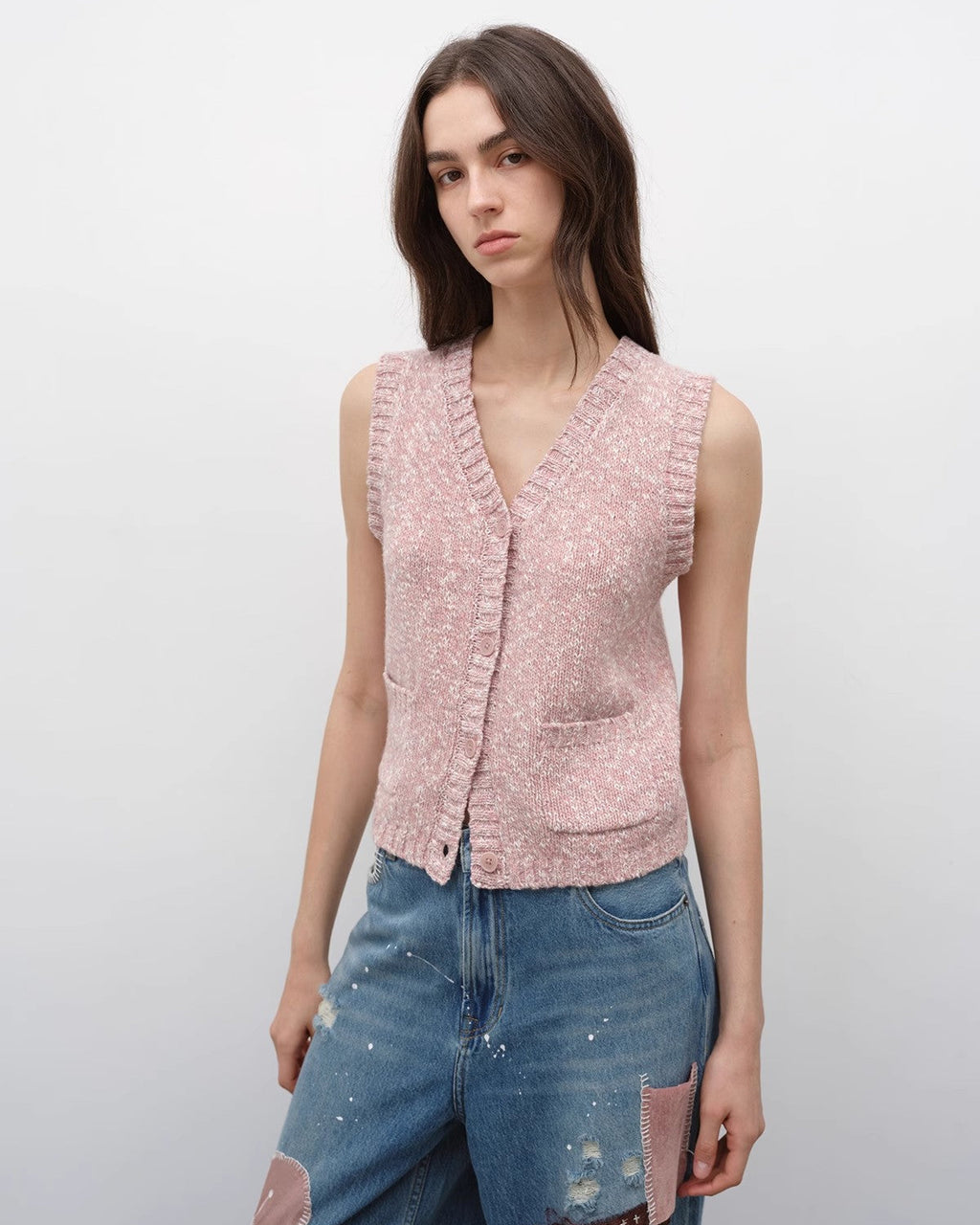 ‘Stacking Rehearsal’ Vintage Style Layering Wool Blend Knit Cardigan Vest