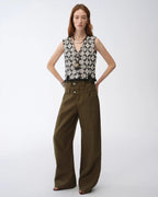 ‘Venice’ Classic Simple Silhouette Jacquard Ethnic Style V-Neck Vest