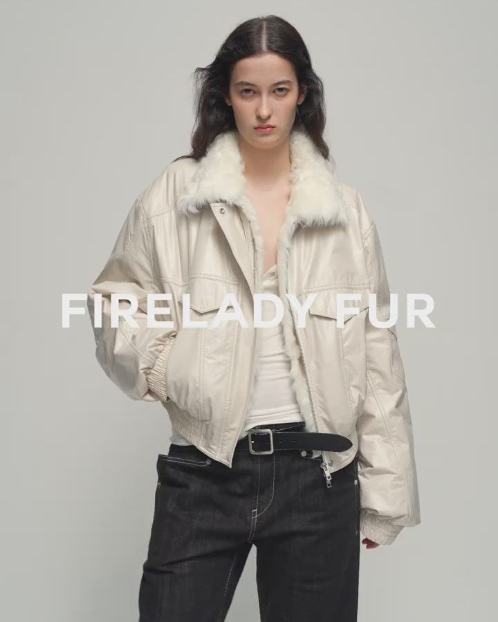 Multicolor Fur Collar Parka | Pilot Jacket Style ‘Serene Heat Island’