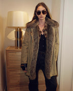 Premium White Goose Down Coat with Fur Collar ‘Winter Street Lights’