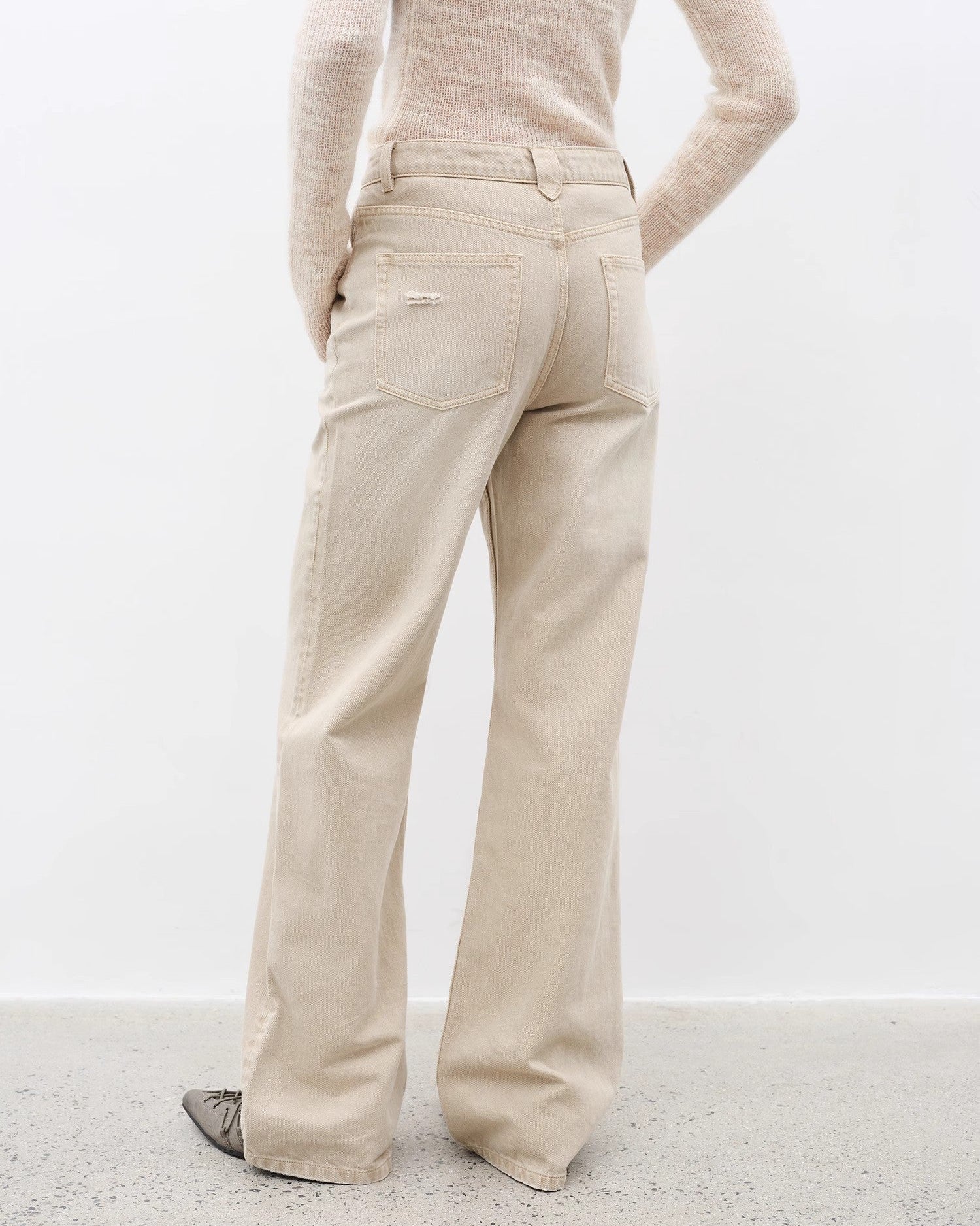 ‘Flare Mark’ Retro All-Season Slim Fit Versatile Washed Flared Jeans