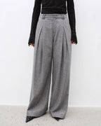 ‘City Stroll’ Relaxed Wool-Blend Double-Pleated Wide-Leg Trousers