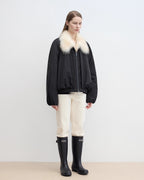 Fireladyfur Contrasting Fox Fur Collar Down Jacket 'Day and Night Rider'
