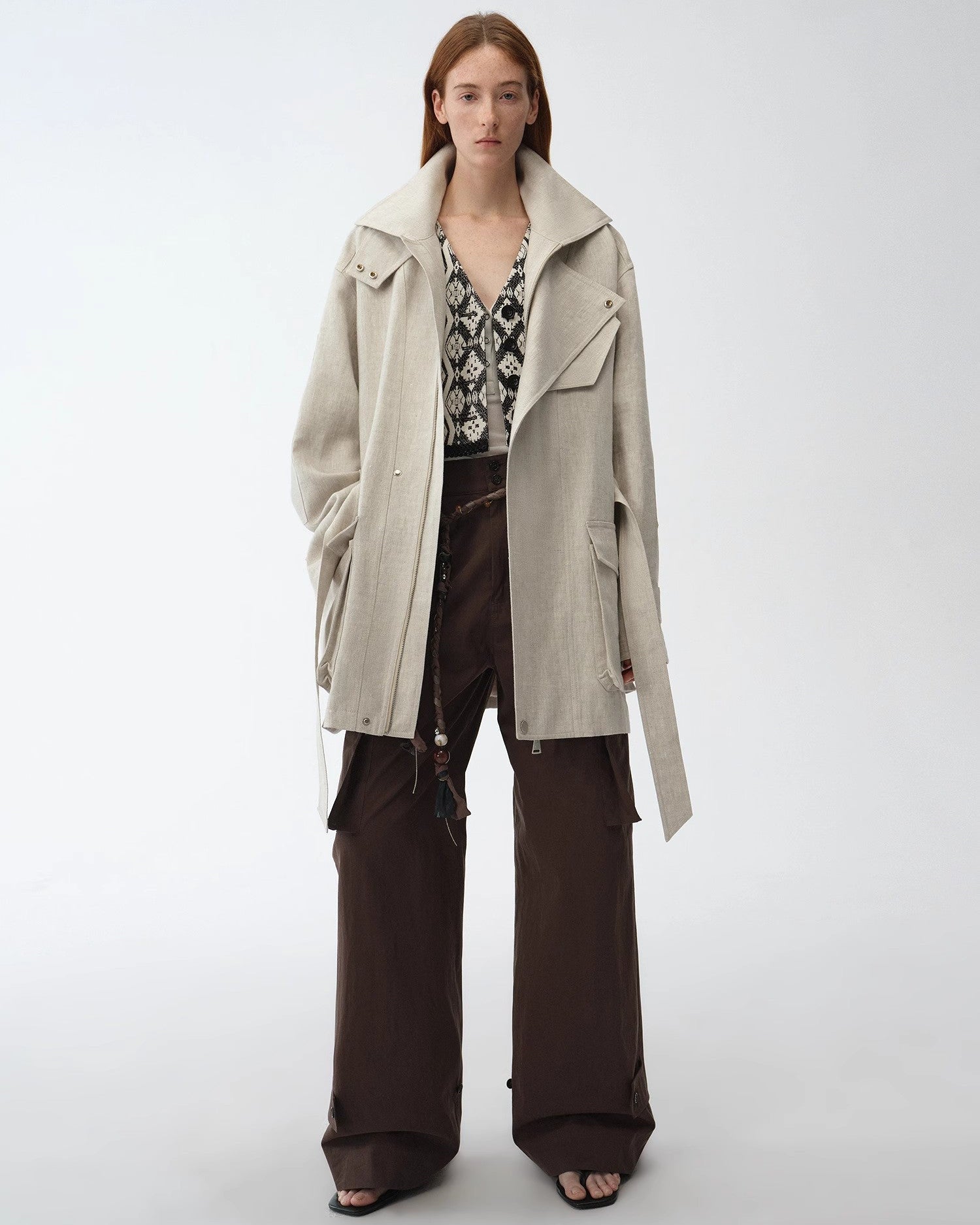 ‘Venice’ Classic Simple Silhouette Jacquard Ethnic Style V-Neck Vest