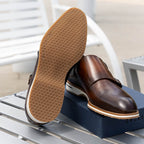 LEGERRA Hand Burnished Italian Calfskin Monkstrap | Brown