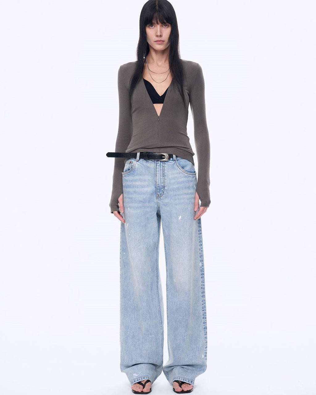 Distressed Dirty Dyed Tencel Cotton Jeans ‘Art Journey’