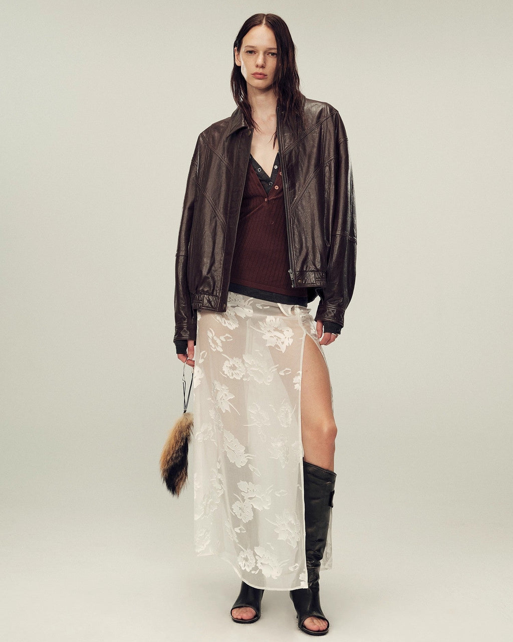 Fireladyfur Women's Top-Grain Sheepskin Leather/Suede Jacket