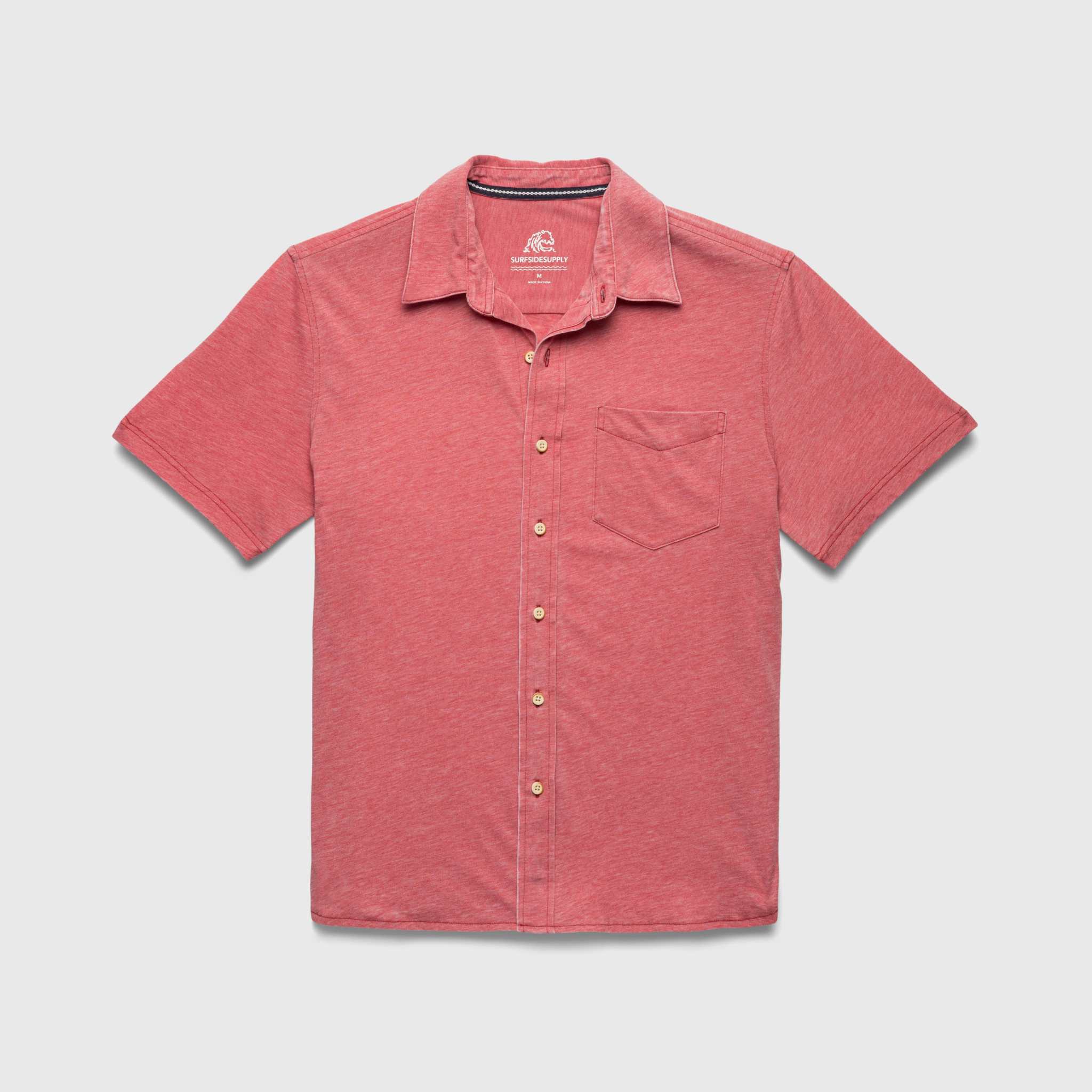 Tony Burnout Knit Shirt | Mineral Red