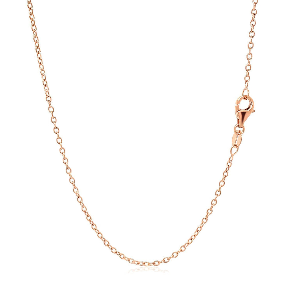 18K Rose Gold Round Oval Link Chain | 1.5mm