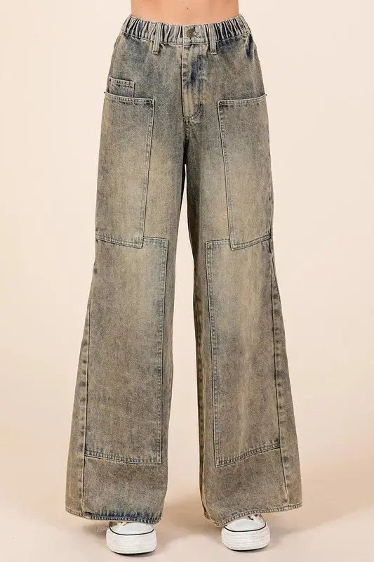 Women's Washed Wide Leg Jeans | Mud Denim