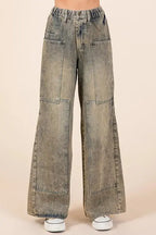 Women's Washed Wide Leg Jeans | Mud Denim