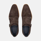 LEGERRA Sueded Goatskin Monkstrap | Brown