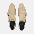 LEGERRA Sueded Goatskin Monkstrap | Sand