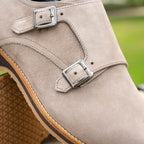 LEGERRA Sueded Goatskin Monkstrap | Sand