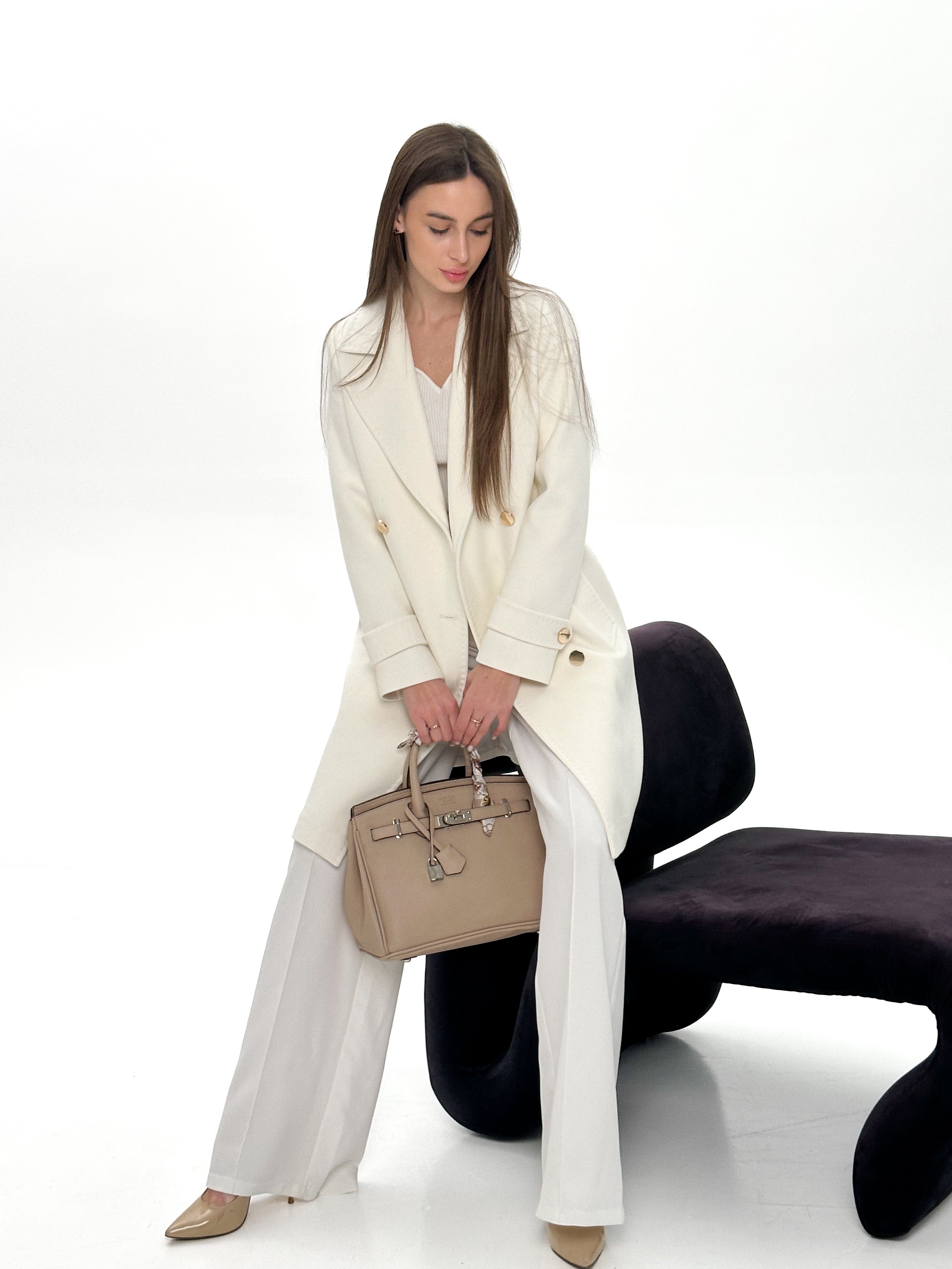 Alila Cashmere Wool Coat White