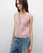 ‘Stacking Rehearsal’ Vintage Style Layering Wool Blend Knit Cardigan Vest