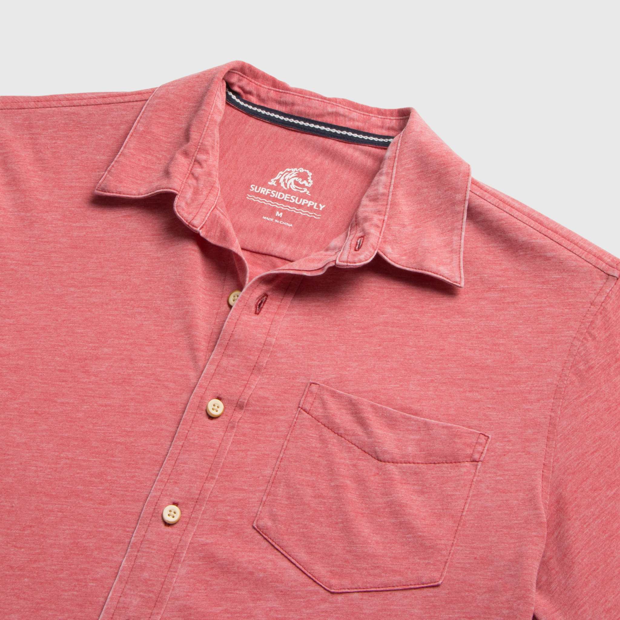Tony Burnout Knit Shirt | Mineral Red