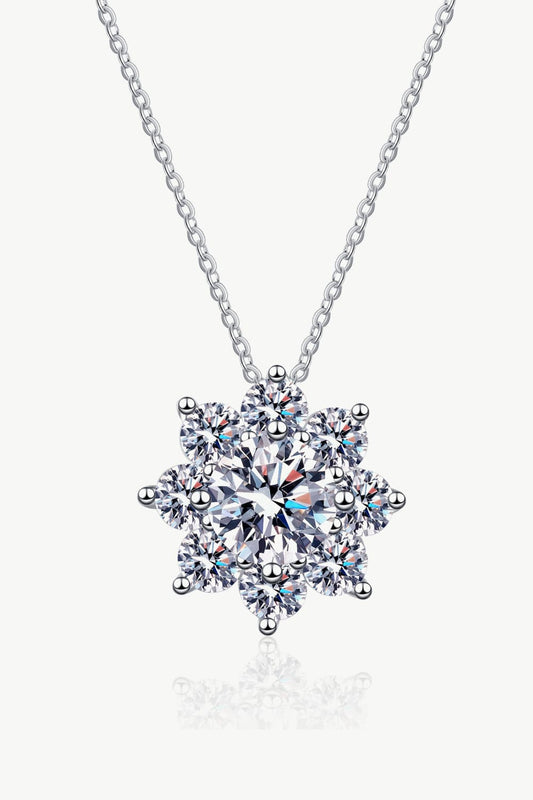 Floral-Shaped 1 Ct Moissanite Pendant Necklace