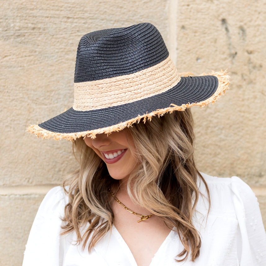 Fray Edge Rattan Panama Hat