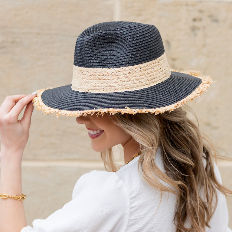 Fray Edge Rattan Panama Hat